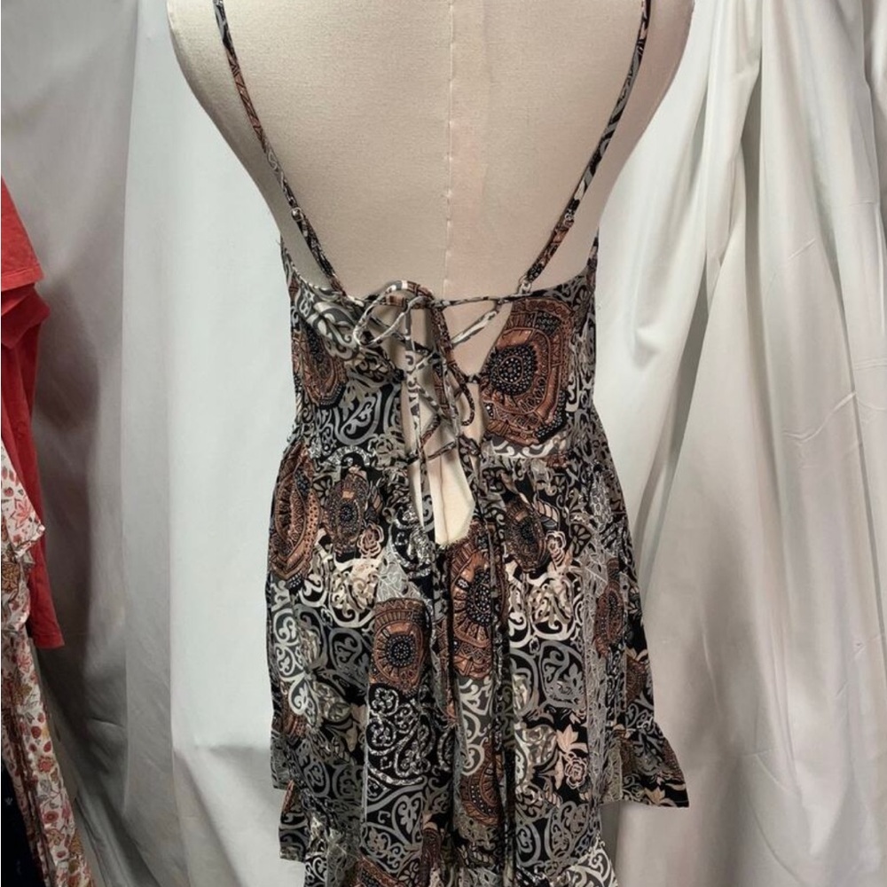 ILLA ILLA Black and Brown Boho Patterned Romper NWT - Picture 5 of 6